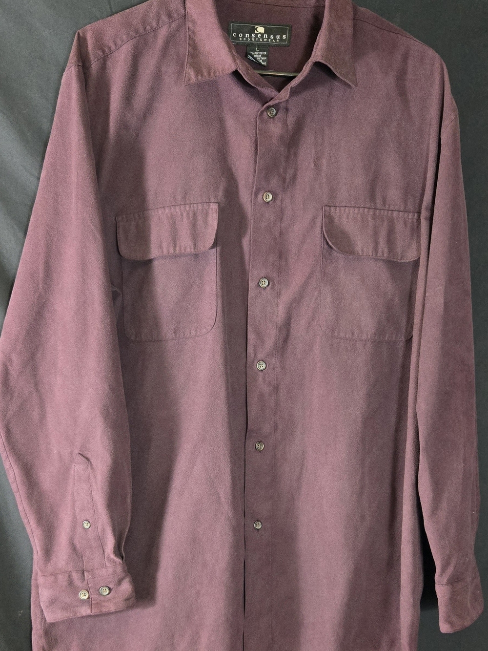 Consenus Sportsmen Men’s Long Sleeve Button-Up Shirt - Plum #655